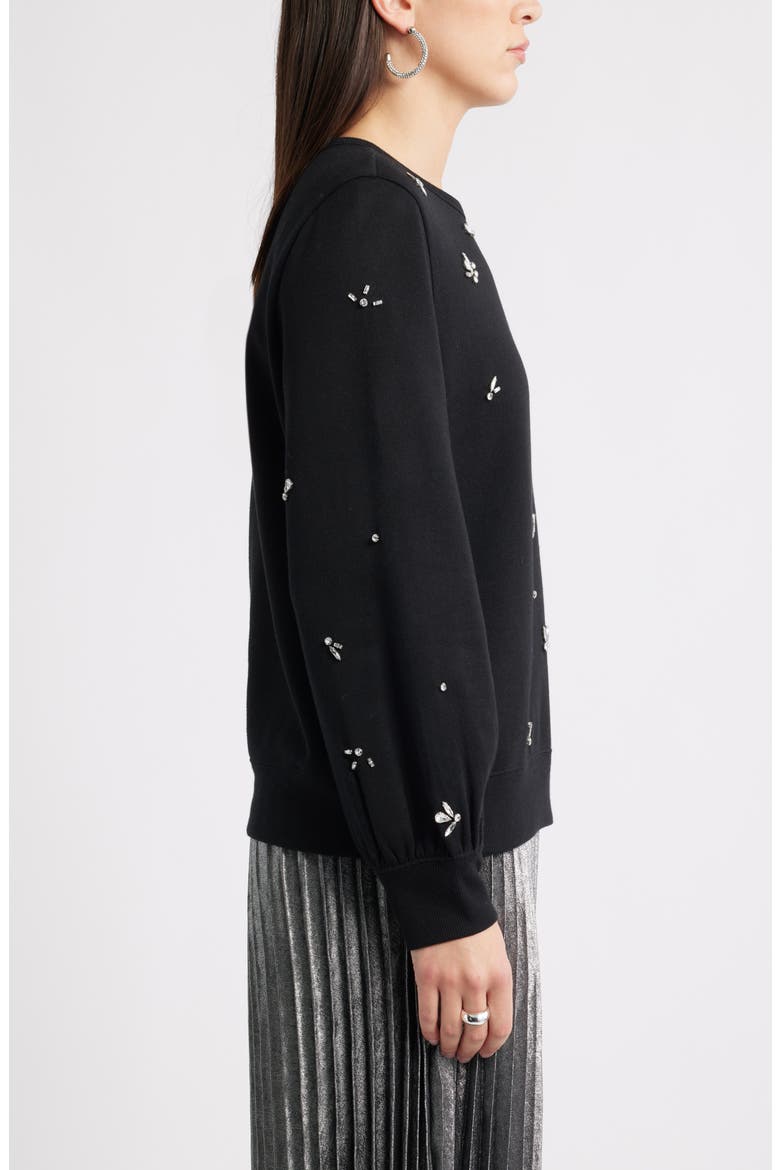 Crystal Embellished Sweatshirt, Alternate, color, BLACK JEWEL EMBELLISHMENT