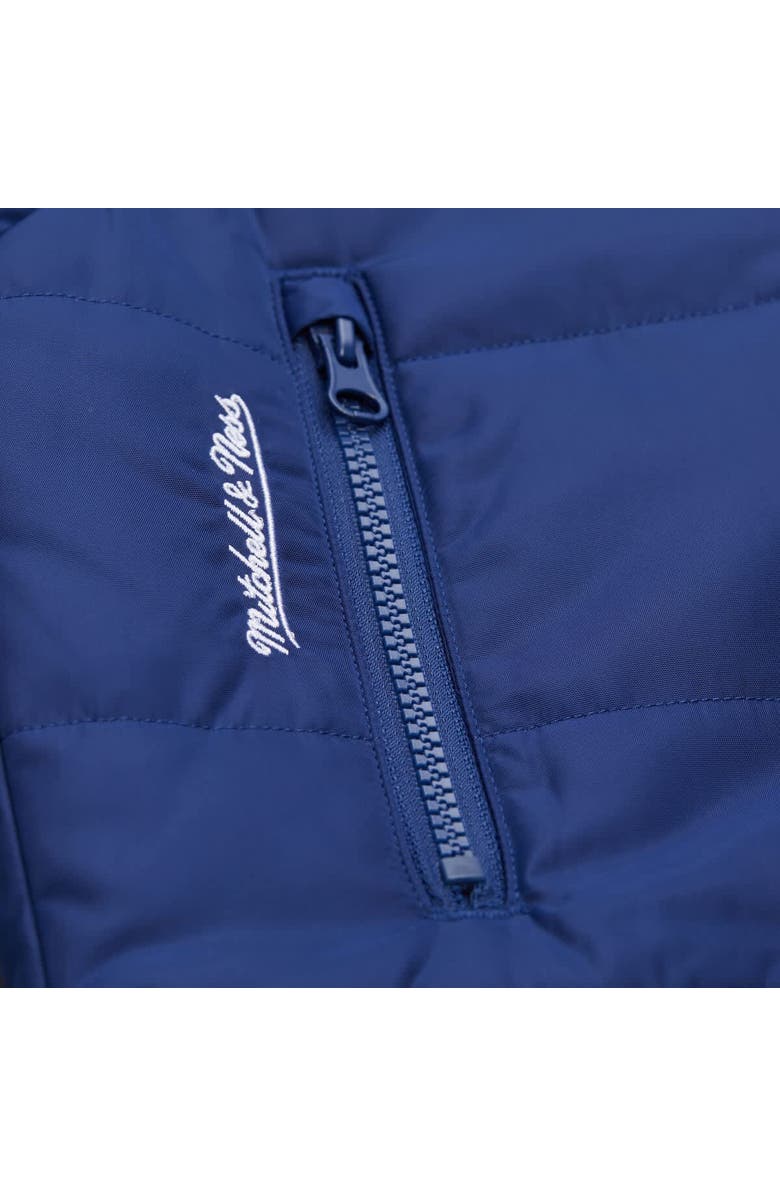 Mitchell & Ness Women's Mitchell & Ness  Blue New York Rangers Cropped Full-Zip Puffer Vest, Alternate, color, Blue