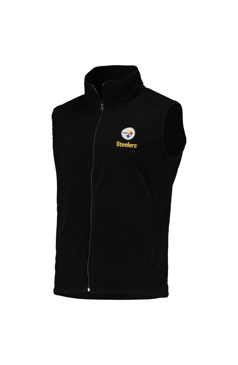 DUNBROOKE Men's Black Pittsburgh Steelers Houston Fleece Full-Zip Vest, Alternate, color, 