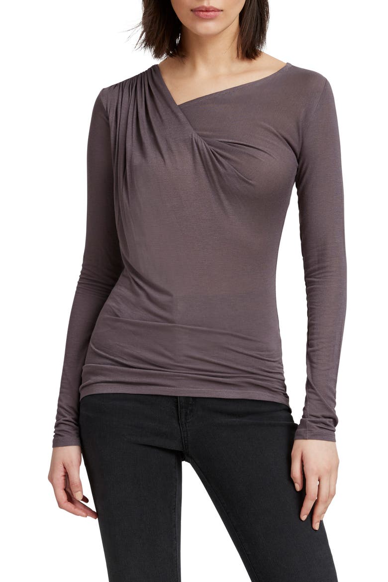 Brooklyn Twist Long Sleeve Top, Main, color, ANTHRACITE