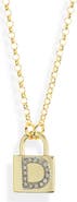 MESHMERISE Diamond Padlock Initial Pendant Necklace - 0.12ct.