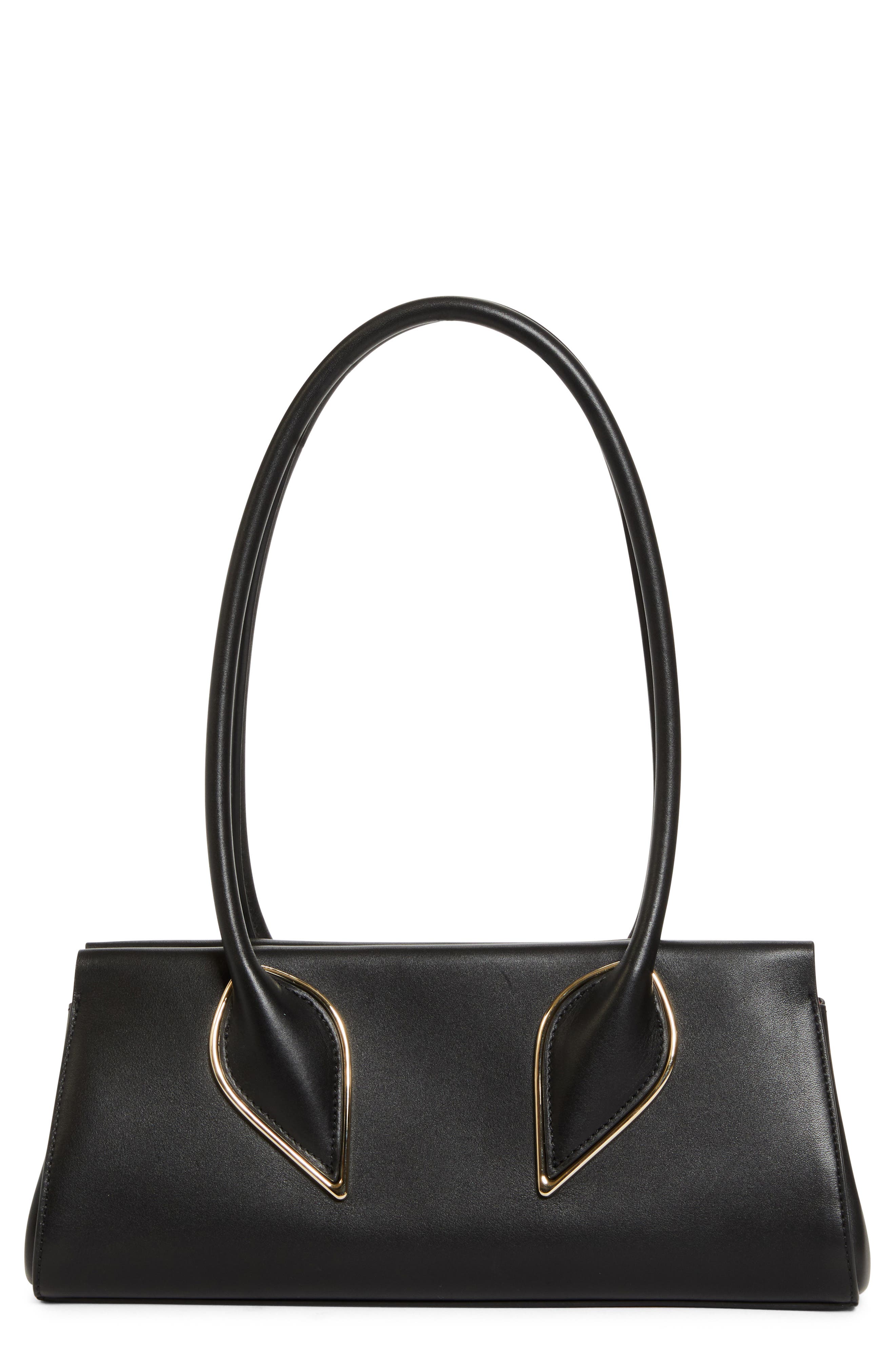Christian Louboutin Calfskin Baguette Handbag, Main, color, Black
