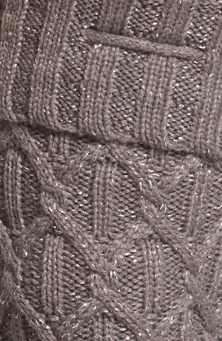 UGG<sup>®</sup> Sparkle Cable Knit Over the Knee Socks, Alternate, color,