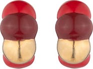 Sterling King Enamel Bellmer Hoop Earrings