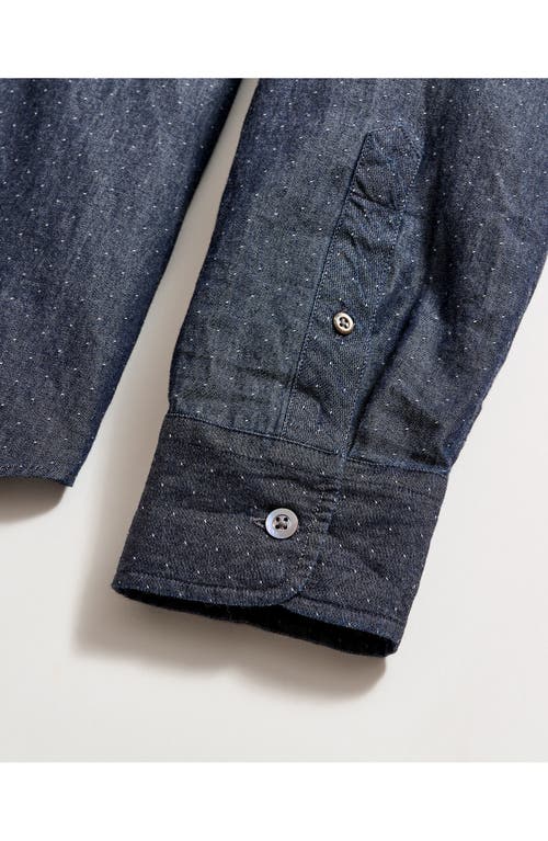 Billy Reid Coupe Wilson Micordot Button-up Shirt In Indigo