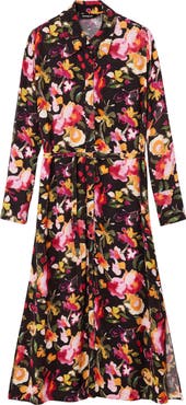 Desigual Floral Long Sleeve Maxi Shirtdress