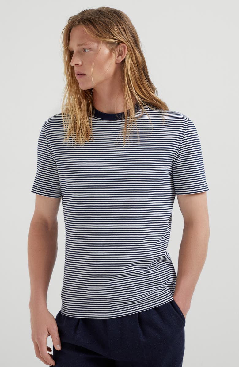 Brunello Cucinelli Striped T-shirt, Alternate, color, 