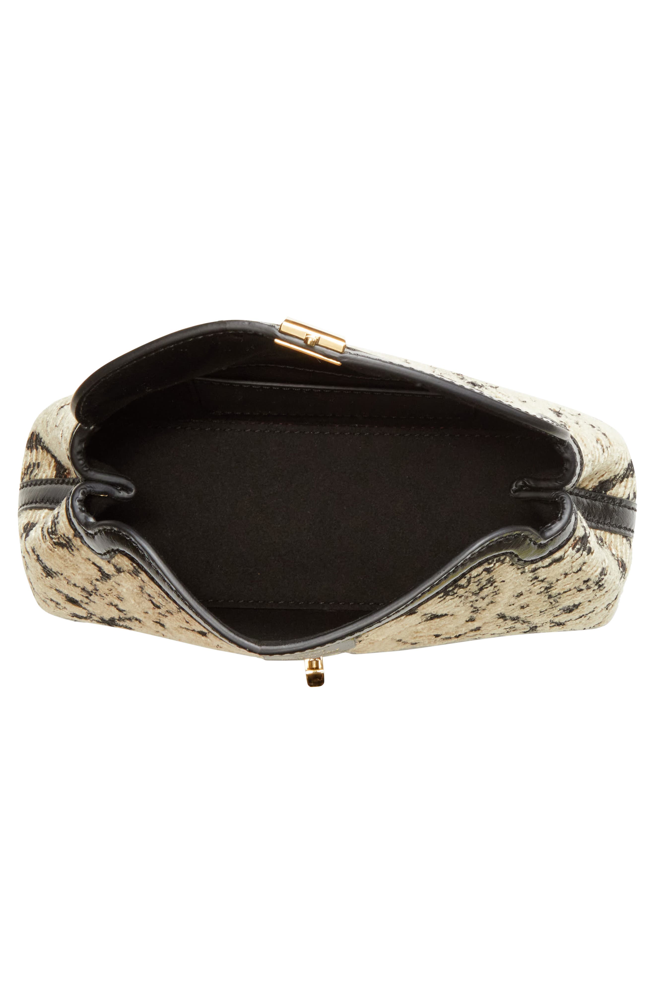 Mini T-Lock Paisley Jacquard Clutch, Alternate, color, RYE/ BLACK