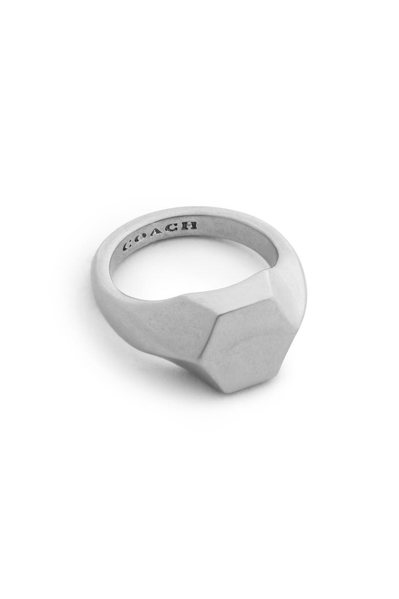 Signet Ring Pendant Necklace, Alternate, color, ANTIQUE SILVER