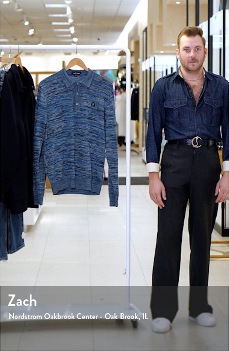 Space Dye Long Sleeve Cotton Polo Sweater, sales video thumbnail