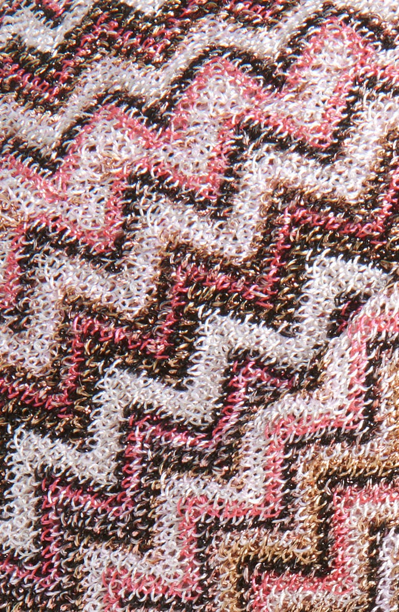Missoni Knotted Zigzag Head Wrap, Alternate, color, 0001 Cream Pink Multi