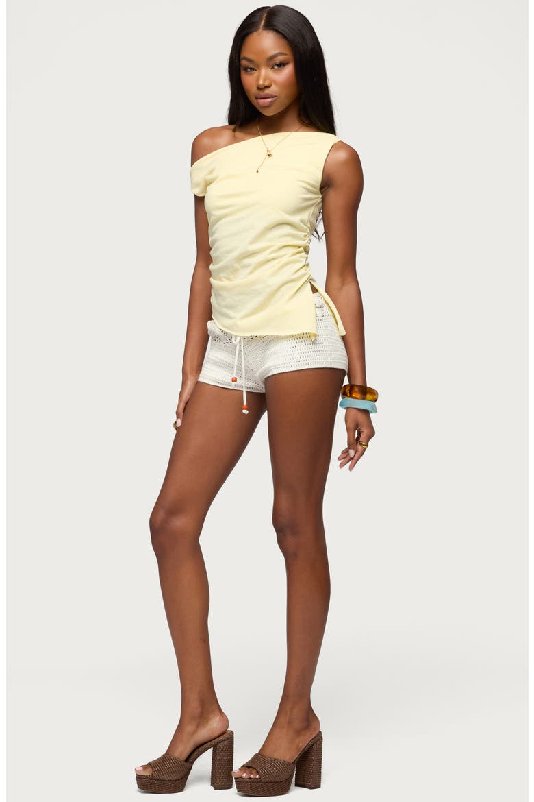 Ruched One-Shoulder Tank, Alternate, color, LIGHT-YELLOW