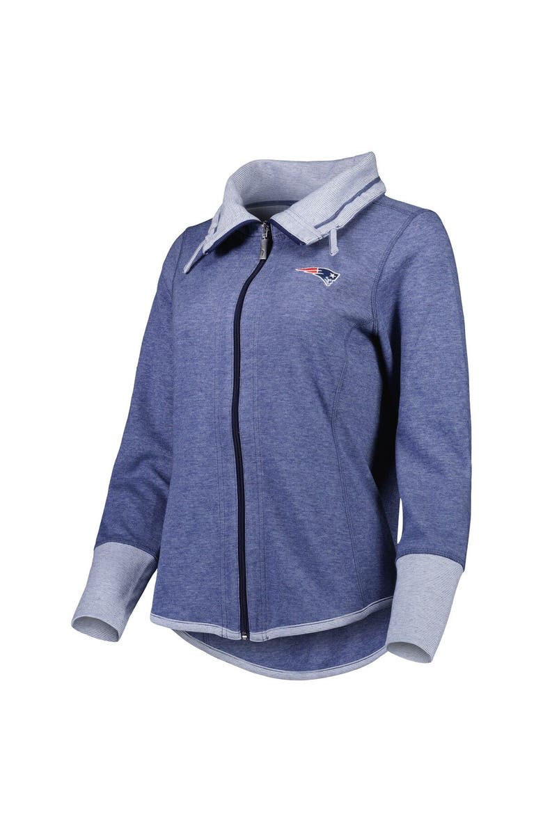 Tommy Bahama Women's Tommy Bahama Heathered Navy New England Patriots Sport Sun Fade Full-Zip Sweatshirt, Alternate, color, 