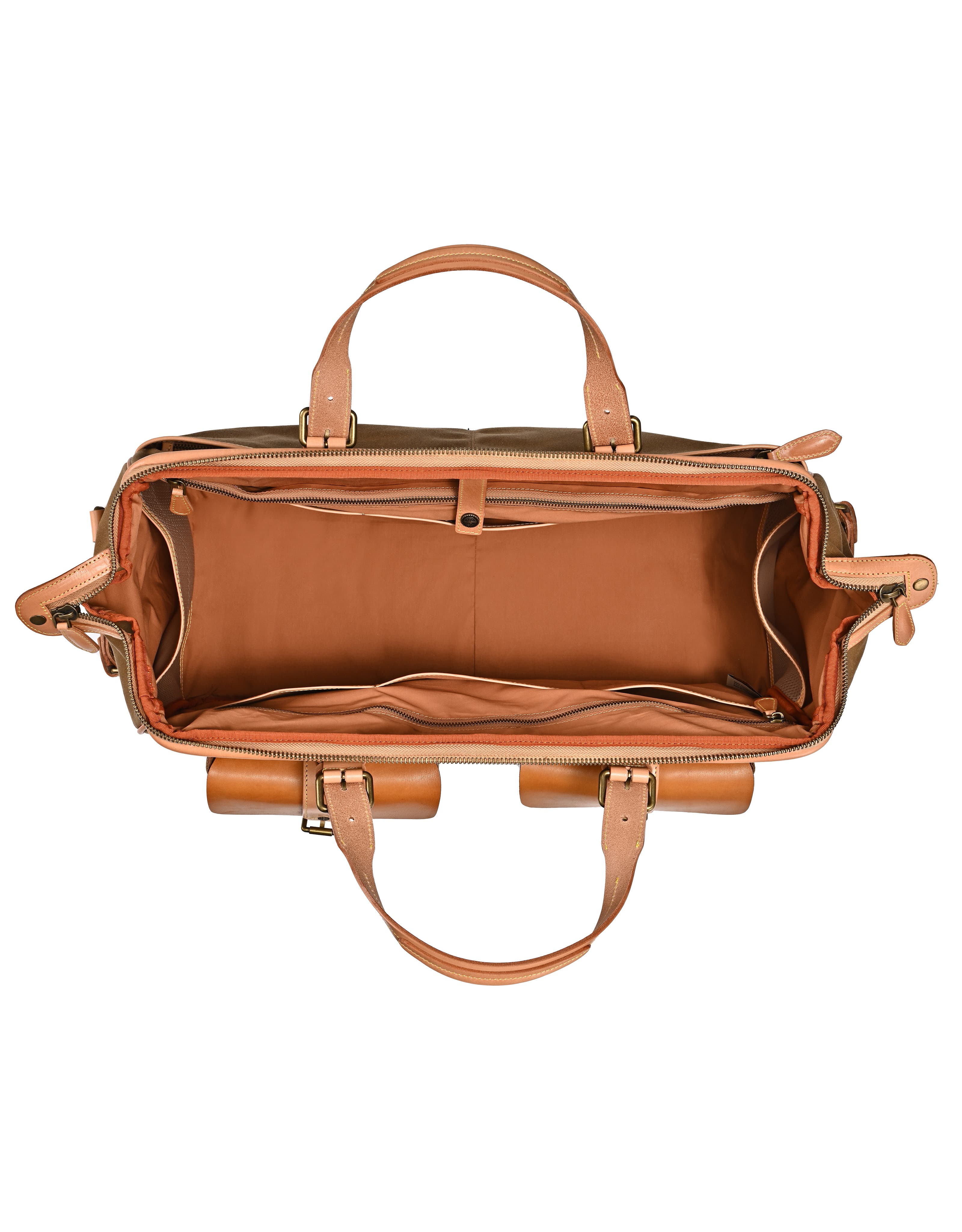 Speedwell Genuine Leather Waxed Canvas Travel Duffel, Alternate, color, Camel