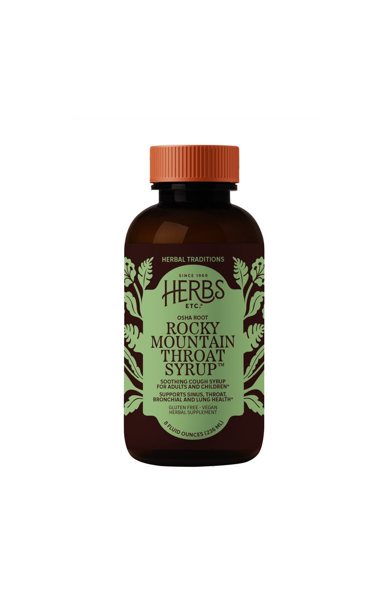 Trace Minerals Rocky Mountain Throat Syrup - Supports Throat Wellness - Soothing Lung Health Support - Supports Sinus, Throat, Bronchiole & Lung Health - Gluten-Free & Vegan - 8 fl oz, Main, color, NO COLOR