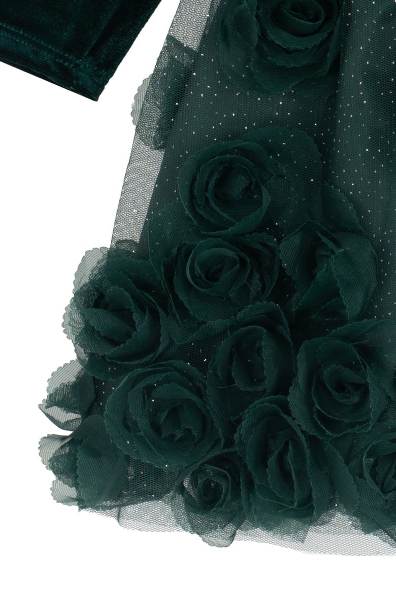 Rare Editions Velvet & Soutache Party Dress & Bloomers, Alternate, color, 