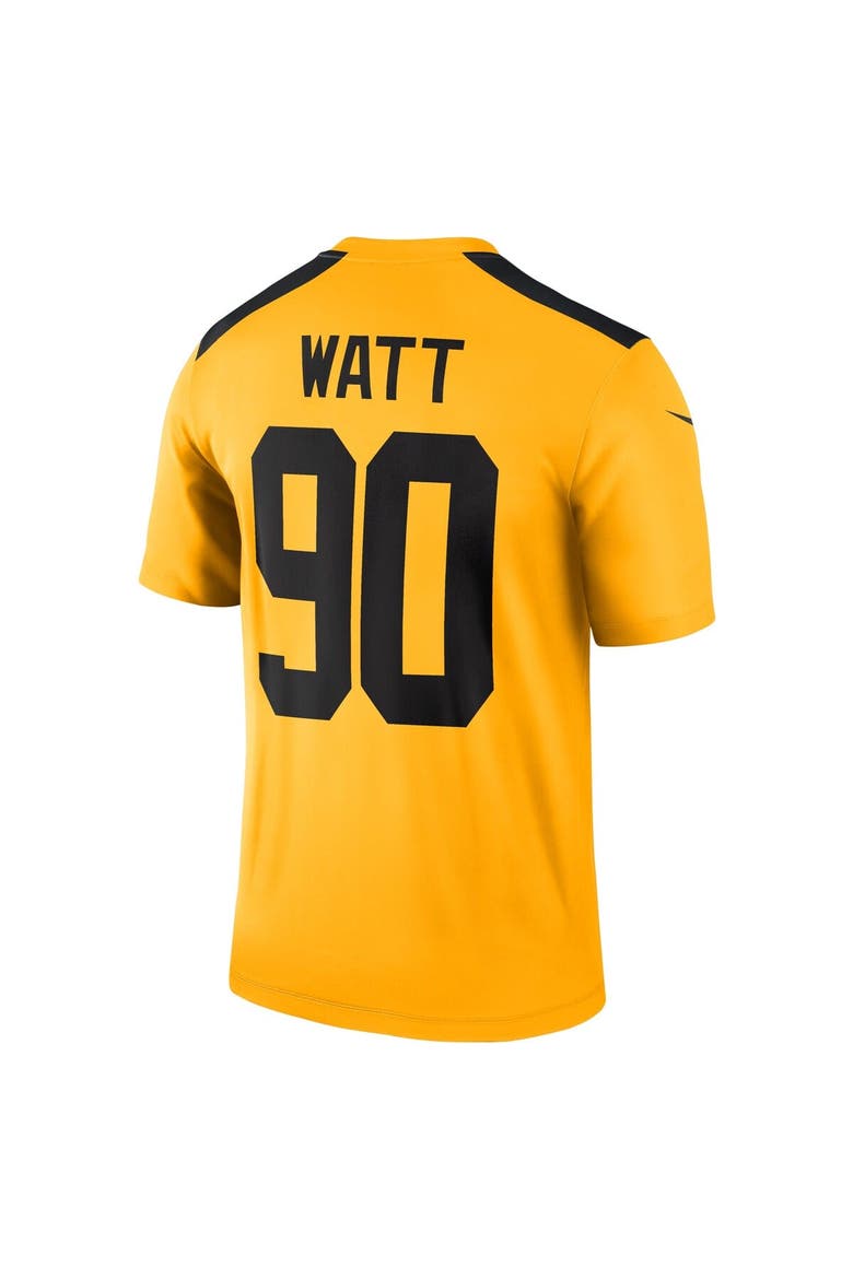 Men's Nike T.J. Watt Gold Pittsburgh Steelers Alternate 1933 Throwback Legend Player Performance Top, Alternate, color, Gold