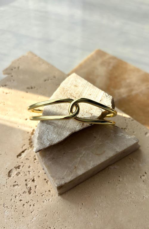 Adornia 14k Gold Plated Overlapping Cuff Bracelet In Gold