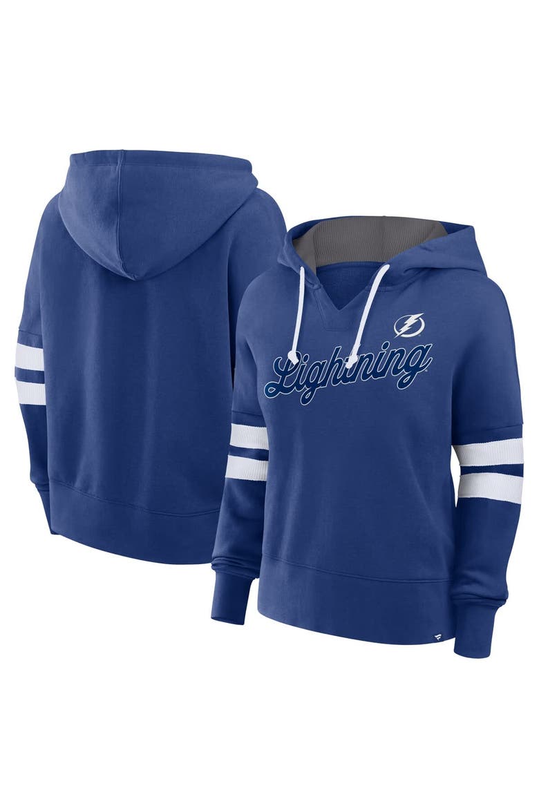 Women's Fanatics Blue Tampa Bay Lightning Seize Fleece Pullover Hoodie, Alternate, color, Blue