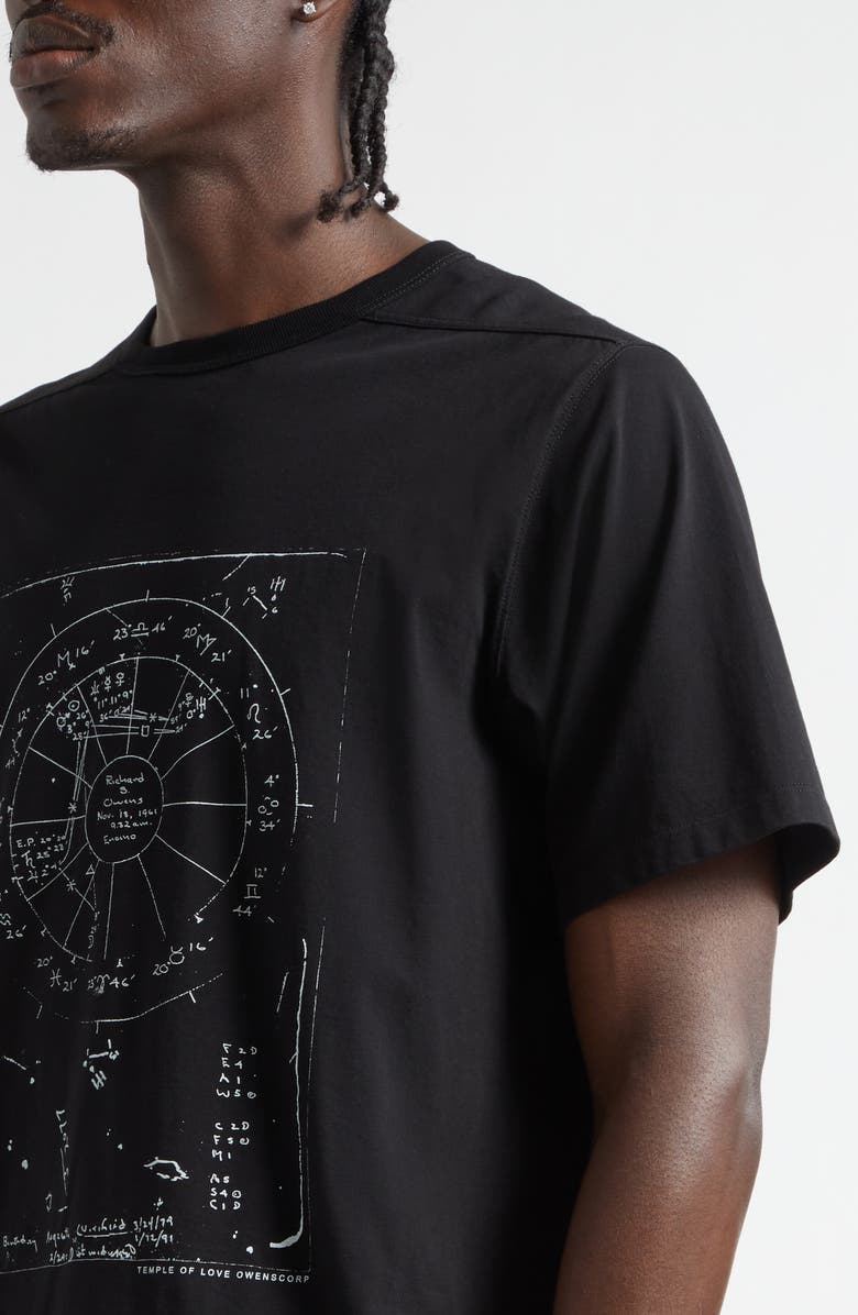 Rick Owens Temple Brad Cotton Graphic T-Shirt, Alternate, color, Black/ Milk