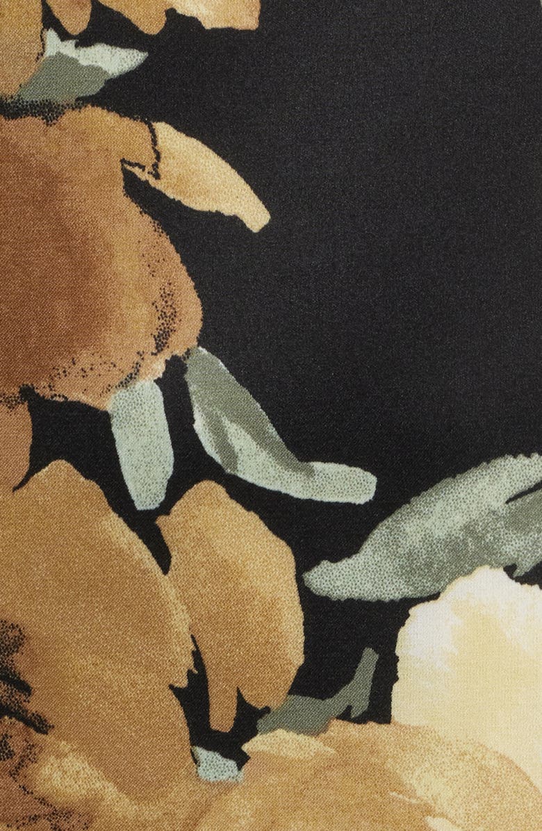 Anne Klein Floral Print Bateau Neck Top, Alternate, color, Anne Black Multi