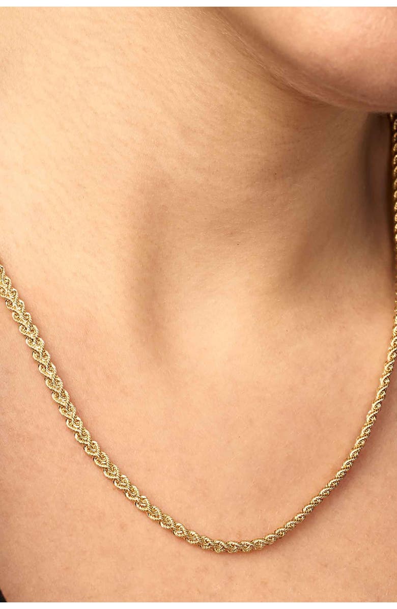 Oradina 14K Yellow Gold Roman Double Rope Necklace, Alternate, color, 