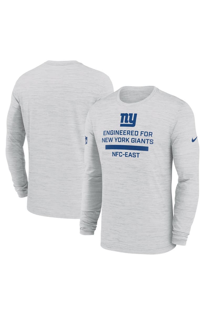 Nike Men's Nike Ash New York Giants Sideline Velocity Performance Long Sleeve T-Shirt, Main, color, Ash