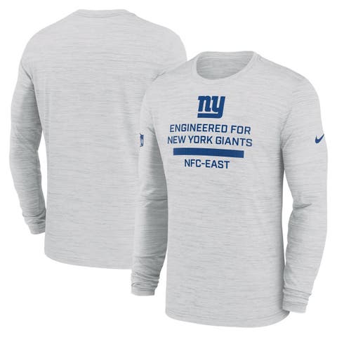 Men's Nike Ash New York Giants Sideline Velocity Performance Long Sleeve T-Shirt
