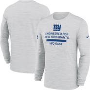 Nike Men's Nike Ash New York Giants Sideline Velocity Performance Long Sleeve T-Shirt