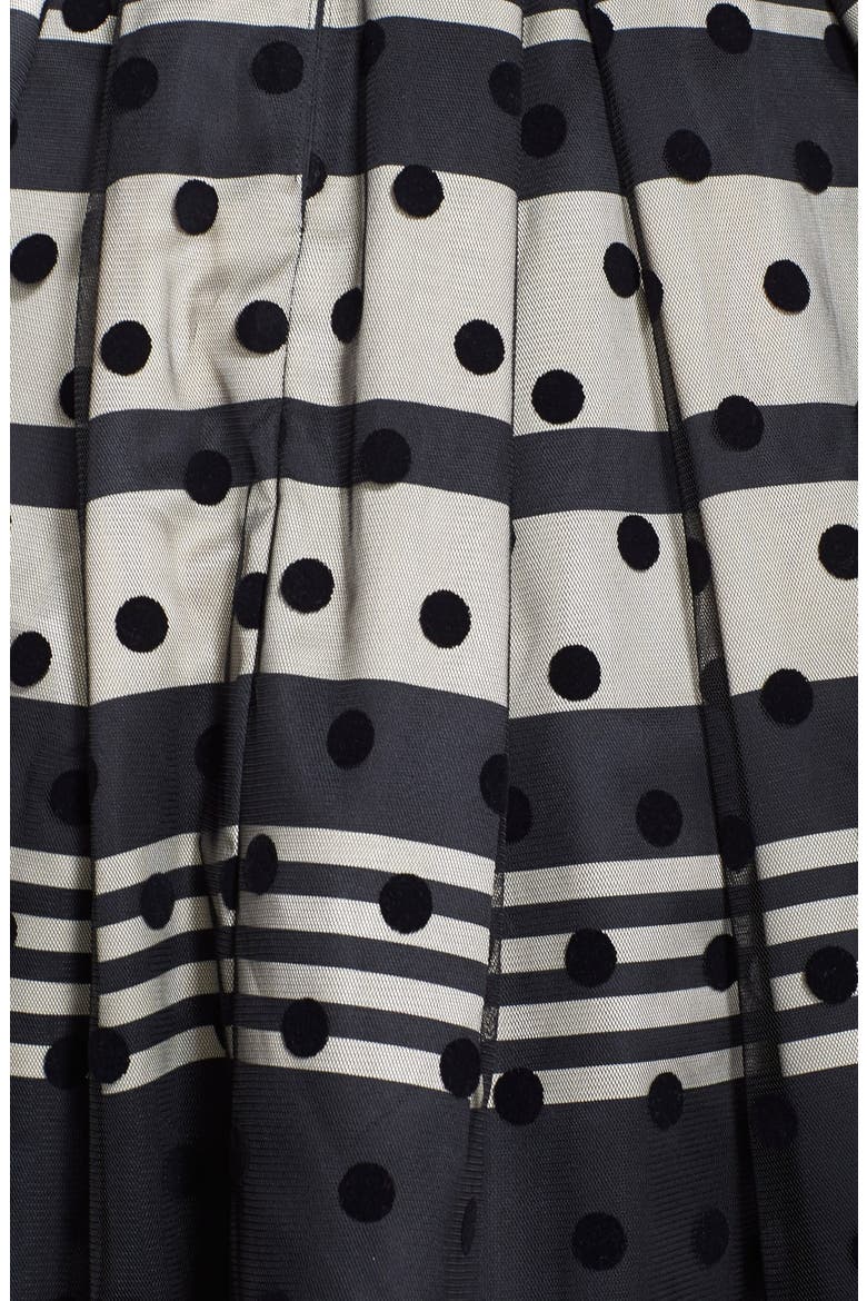 Illusion Dot Charmeuse Fit & Flare Dress, Alternate, color, BLACK/ IVORY
