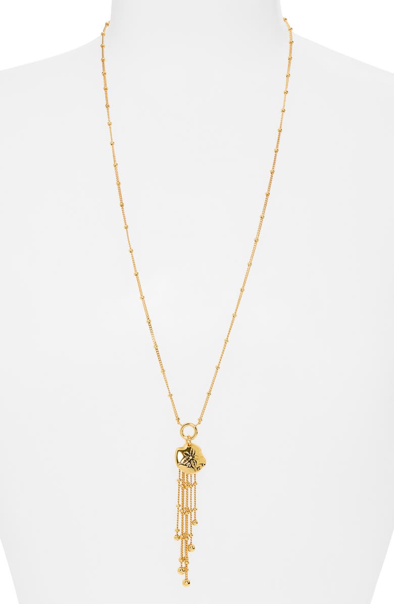 Madewell Sand Dollar Chain Necklace, Alternate, color, Antique Gold