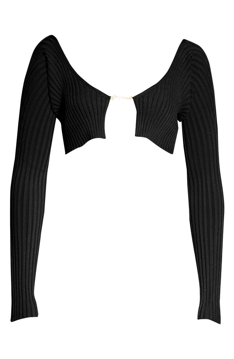 Jacquemus La Maille Pral Rib Crop Cardigan, Alternate, color,