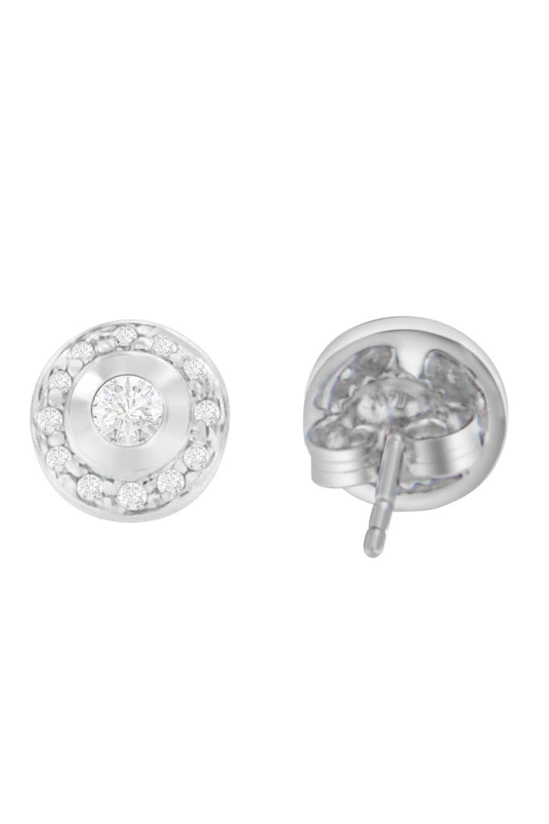 14K White Gold 1/3 Ct Round Diamond Earrings, Alternate, color, White