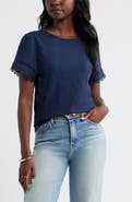 Caslon® Mixed Media Lace Trim T-Shirt