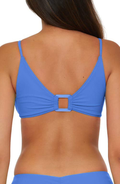 Becca Buckle Reversible Bikini Top In Cornflower