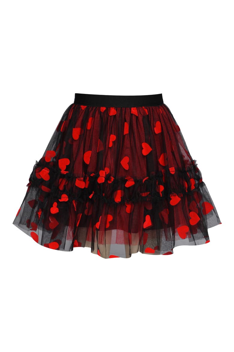 Kids' Heart Tutu Skirt, Main, color, BLACK RED HEART