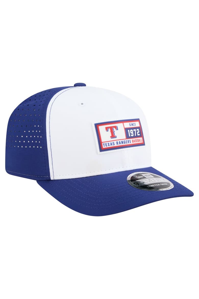 Men's New Era White/Royal Texas Rangers Established Patch 9SEVENTY Adjustable Hat, Alternate, color, White