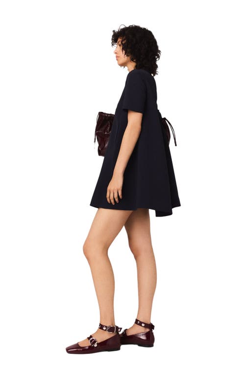 Maje Heavy Crepe Trapeze Dress In Blue