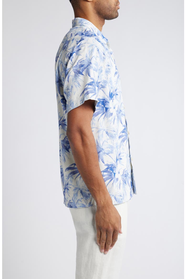 Palmeras Party Print Silk Blend Camp Shirt, Alternate, color, GENTLE VIOLET