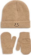 Capelli New York Kids' Smiley Beanie & Mittens Set