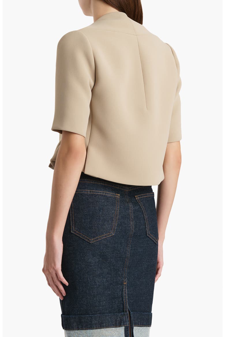 Franc Crepe Peplum Jacket, Alternate, color, TEA STAIN