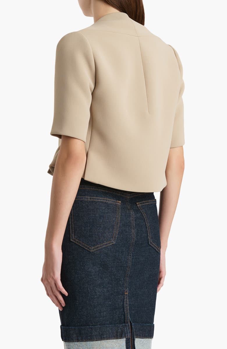 Khaite Franc Crepe Peplum Jacket, Alternate, color, Tea Stain