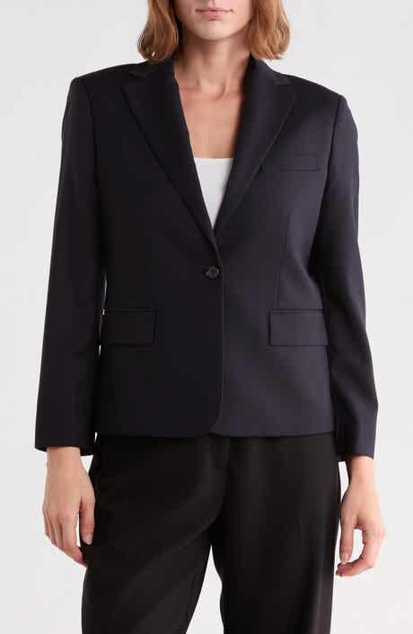 Slim Fit Notch Lapel Virgin Wool Blazer