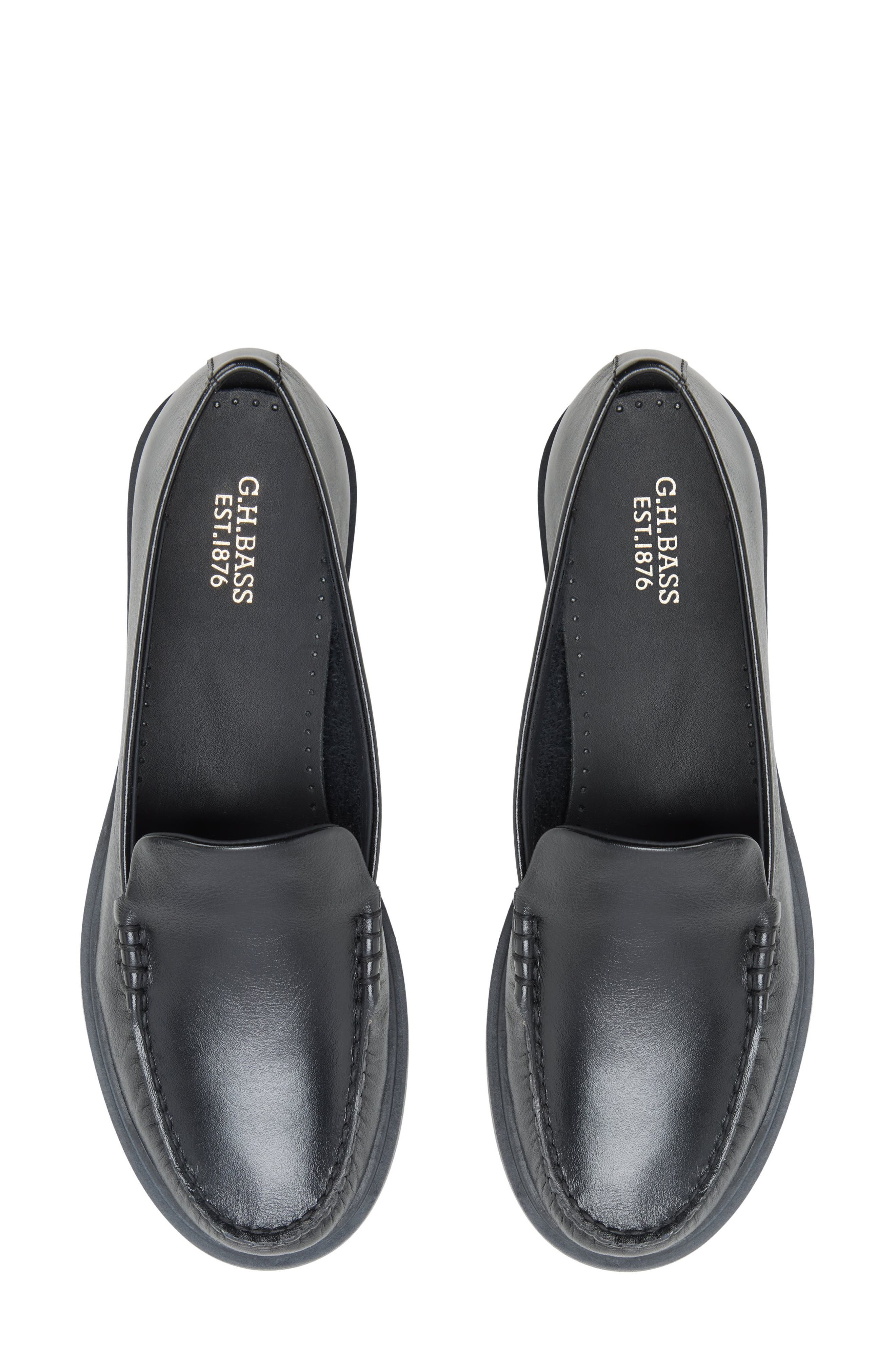 G.H.BASS Sloane Moc Toe Loafer, Alternate, color, Black