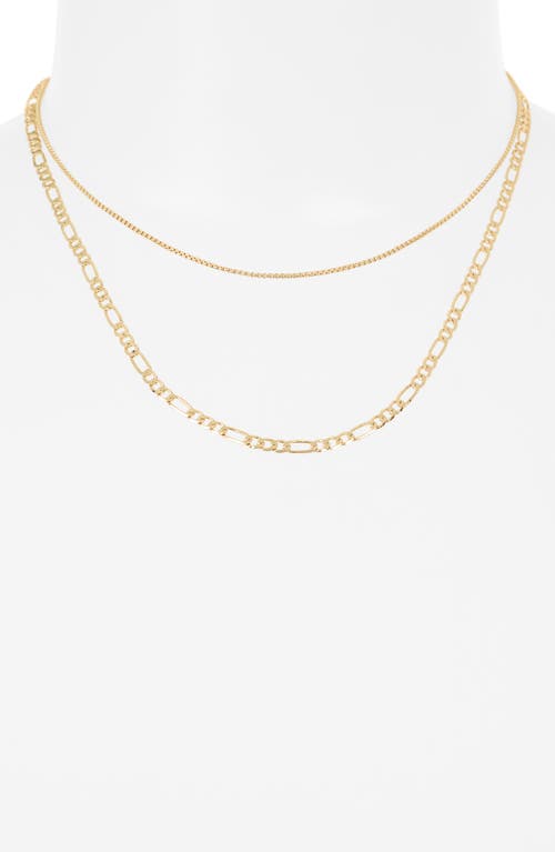 NORDSTROM RACK NORDSTROM RACK SET OF 2 DEMI-FINE BOX & FIGARO CHAIN NECKLACES