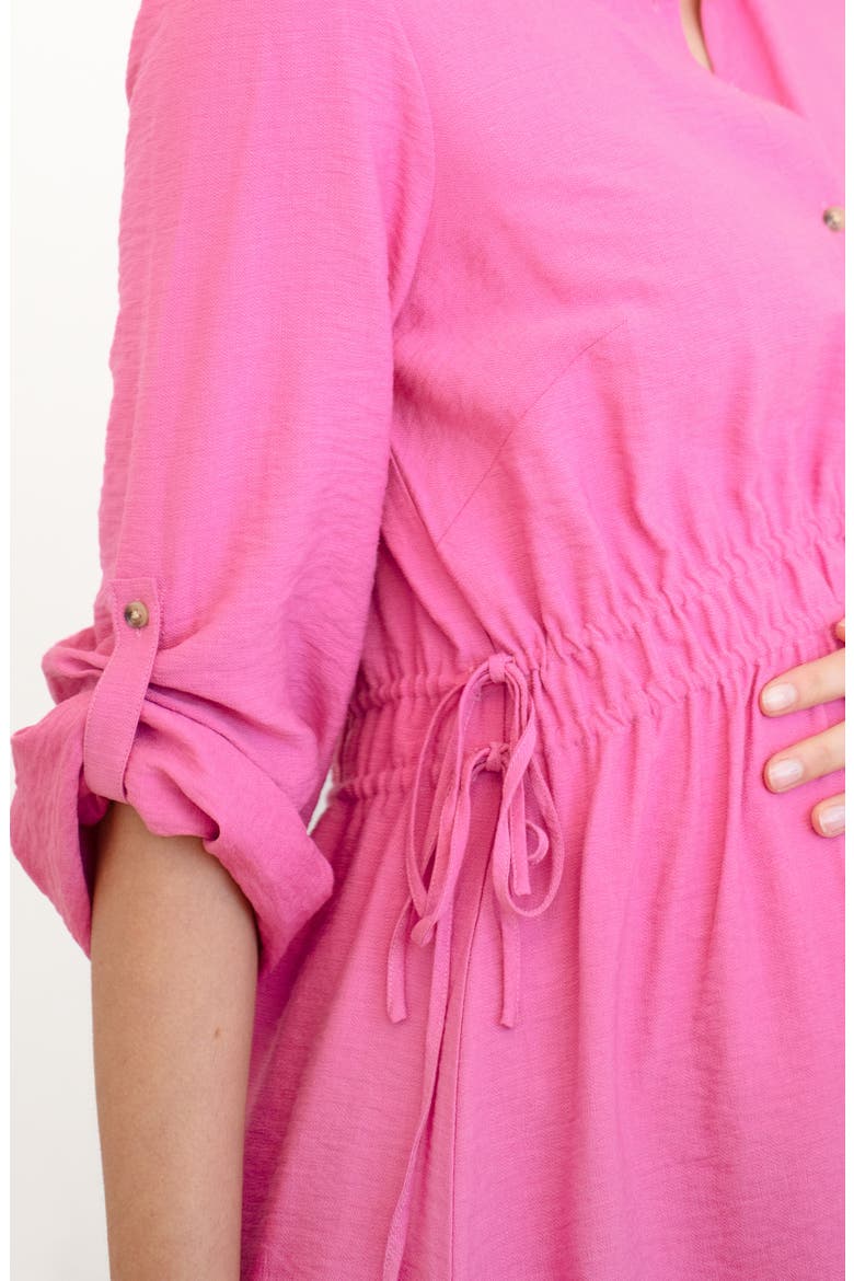 Long Sleeve Maternity Shirtdress, Alternate, color, PINK