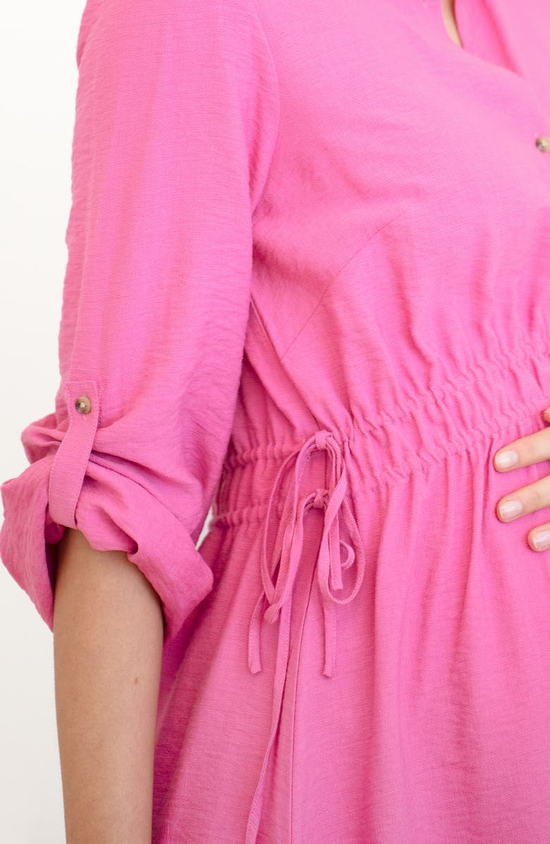 Seraphine Long Sleeve Maternity Shirtdress, Alternate, color, Pink