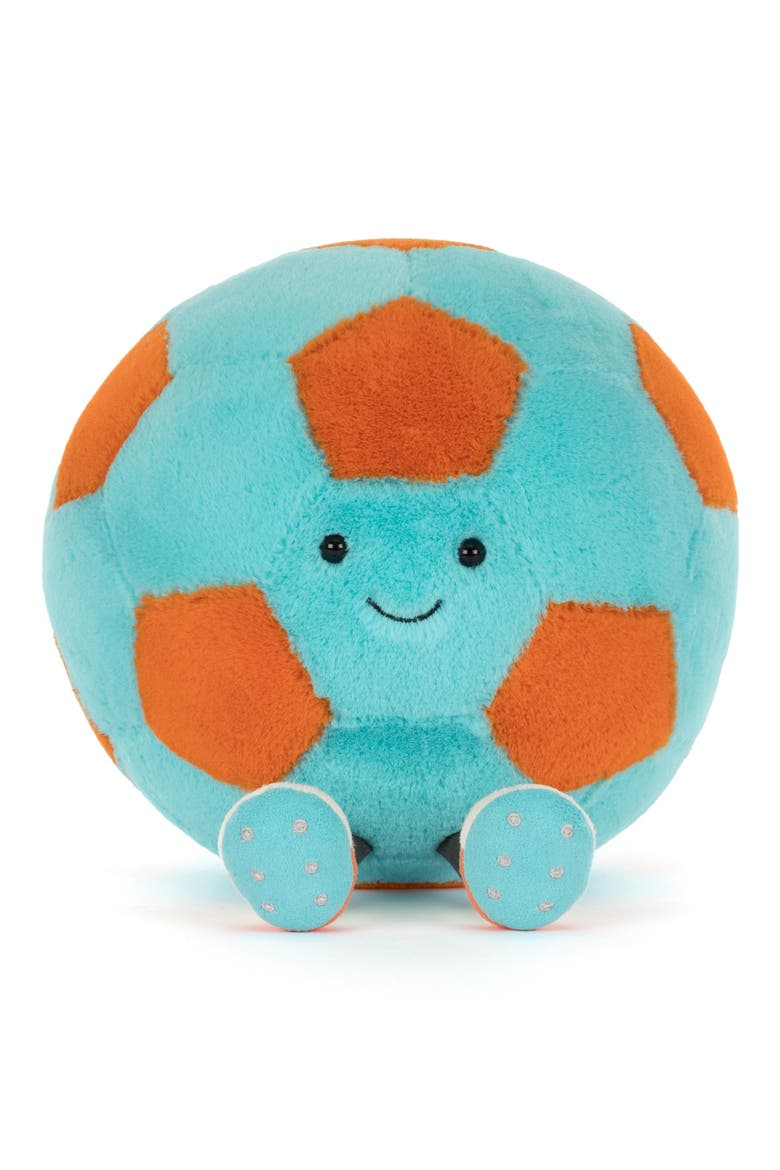 Amuseables Jellycat Soccer Ball Large Plushie, Alternate, color, TURQUOISE MULTI
