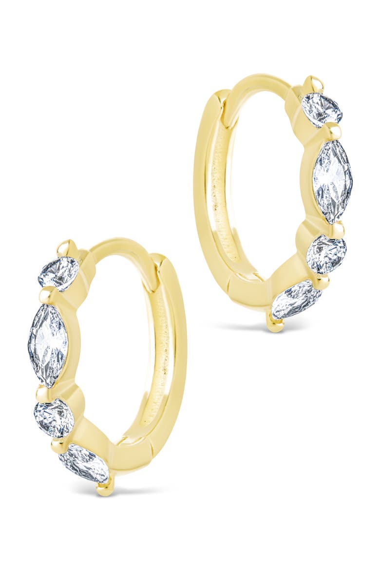 Kensington Cubic Zirconia Hoop Earrings, Alternate, color, GOLD