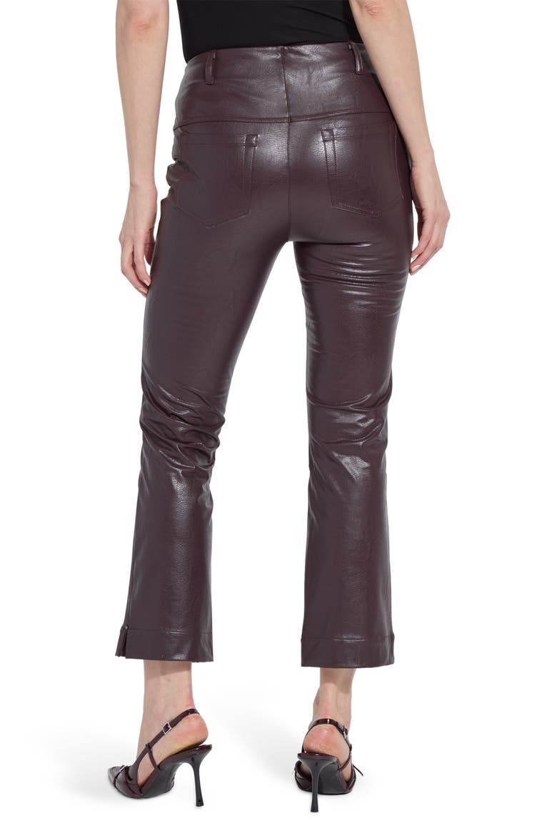 Percy Faux Leather Ankle Pants, Alternate, color, PINOT NOIR